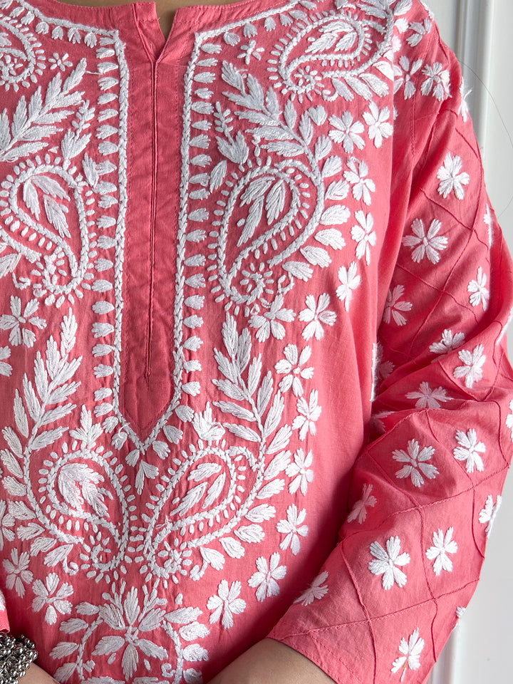 Lata Cotton Chikankari Basic Straight Kurta