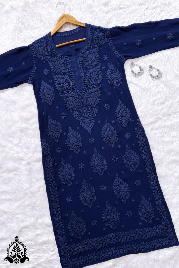 Dua Premium Viscose 3D Chikankari Straight Kurta