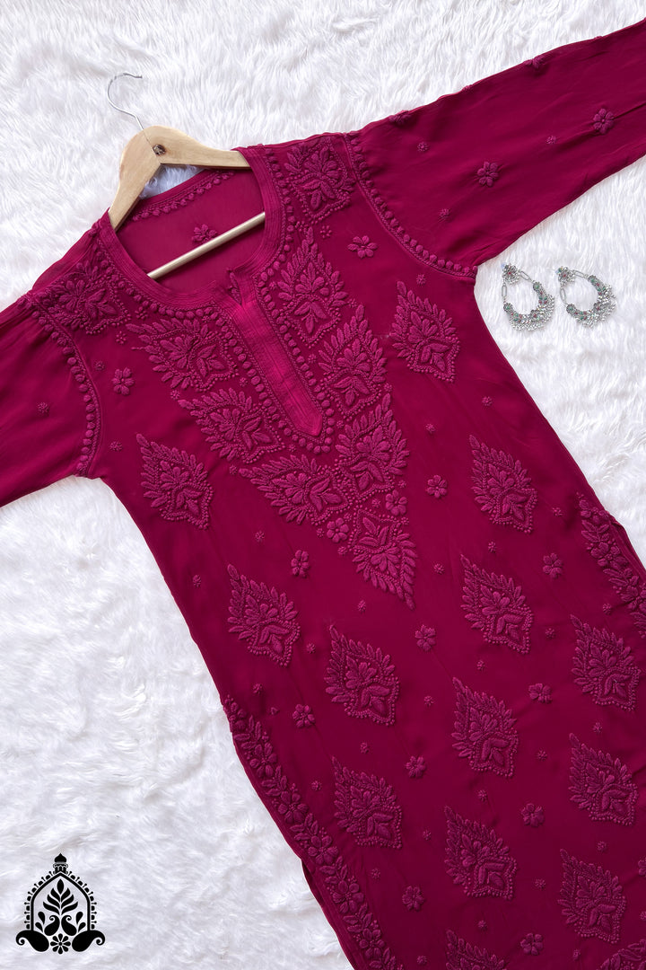 Dua Premium Viscose 3D Chikankari Straight Kurta