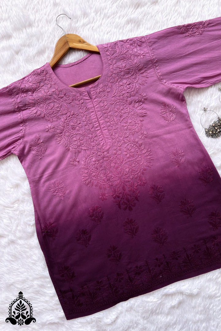 Naina Chikankari Short Ombre Kurti