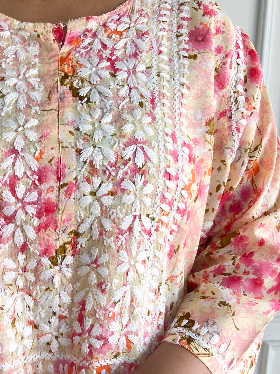 Aditi Mulmul Chikankari Plus Size Straight Kurta