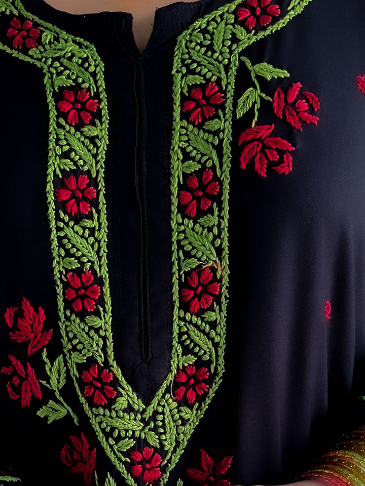 Hina Rayon Chikankari Rose Co-ord Set