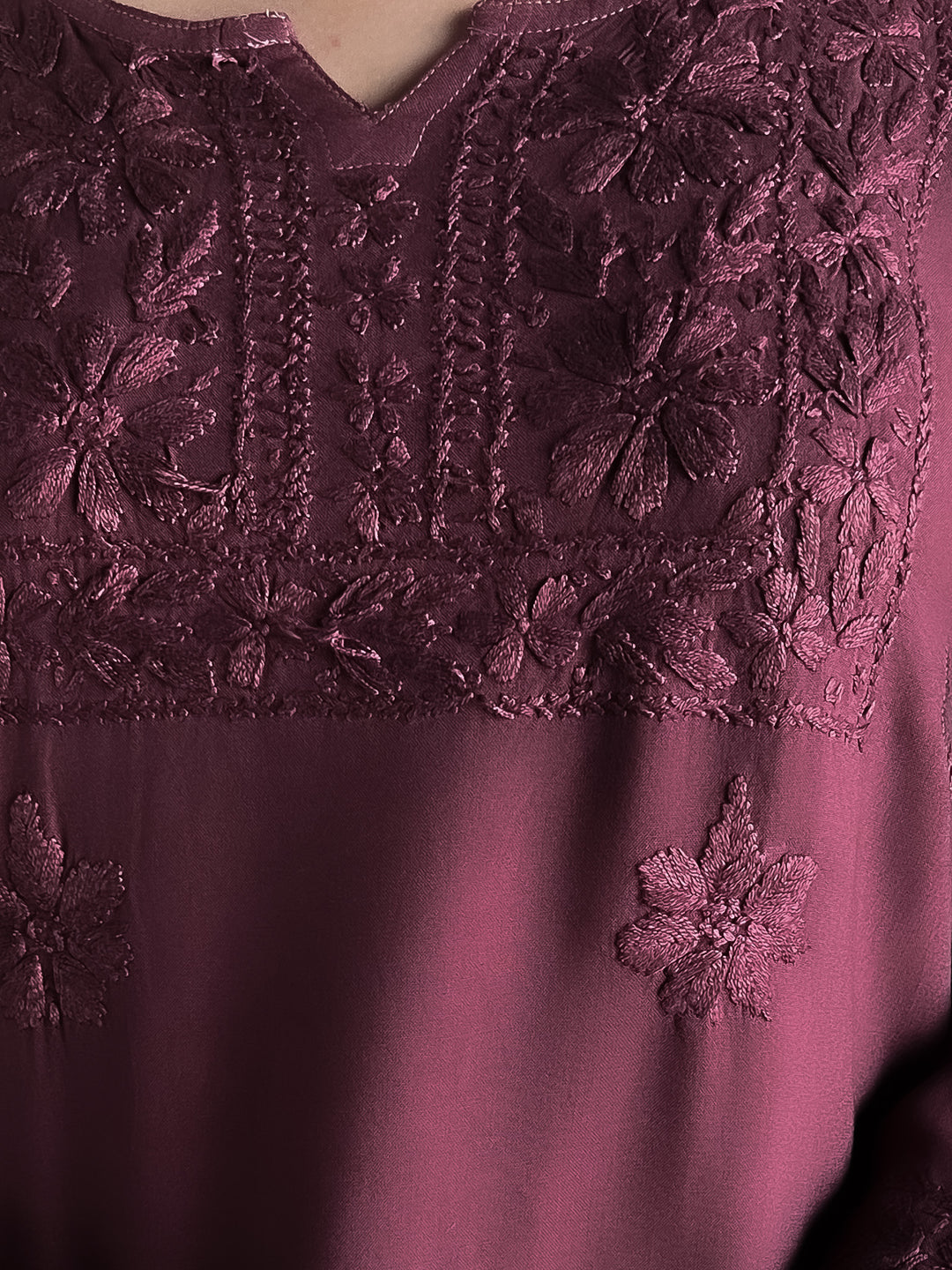 Mili Rayon Chikankari Short Kurti