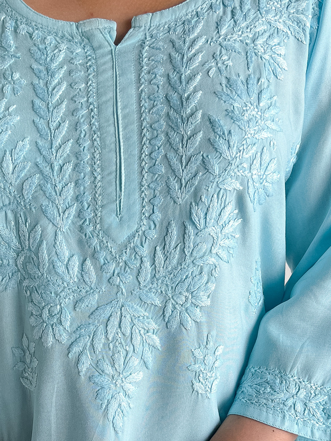 Hema Rayon Chikankari Short Kurti