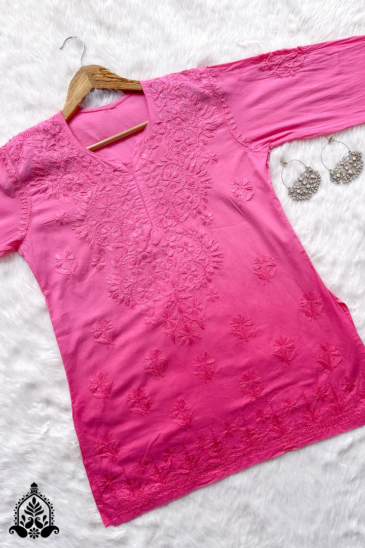 Naina Chikankari Short Ombre Kurti