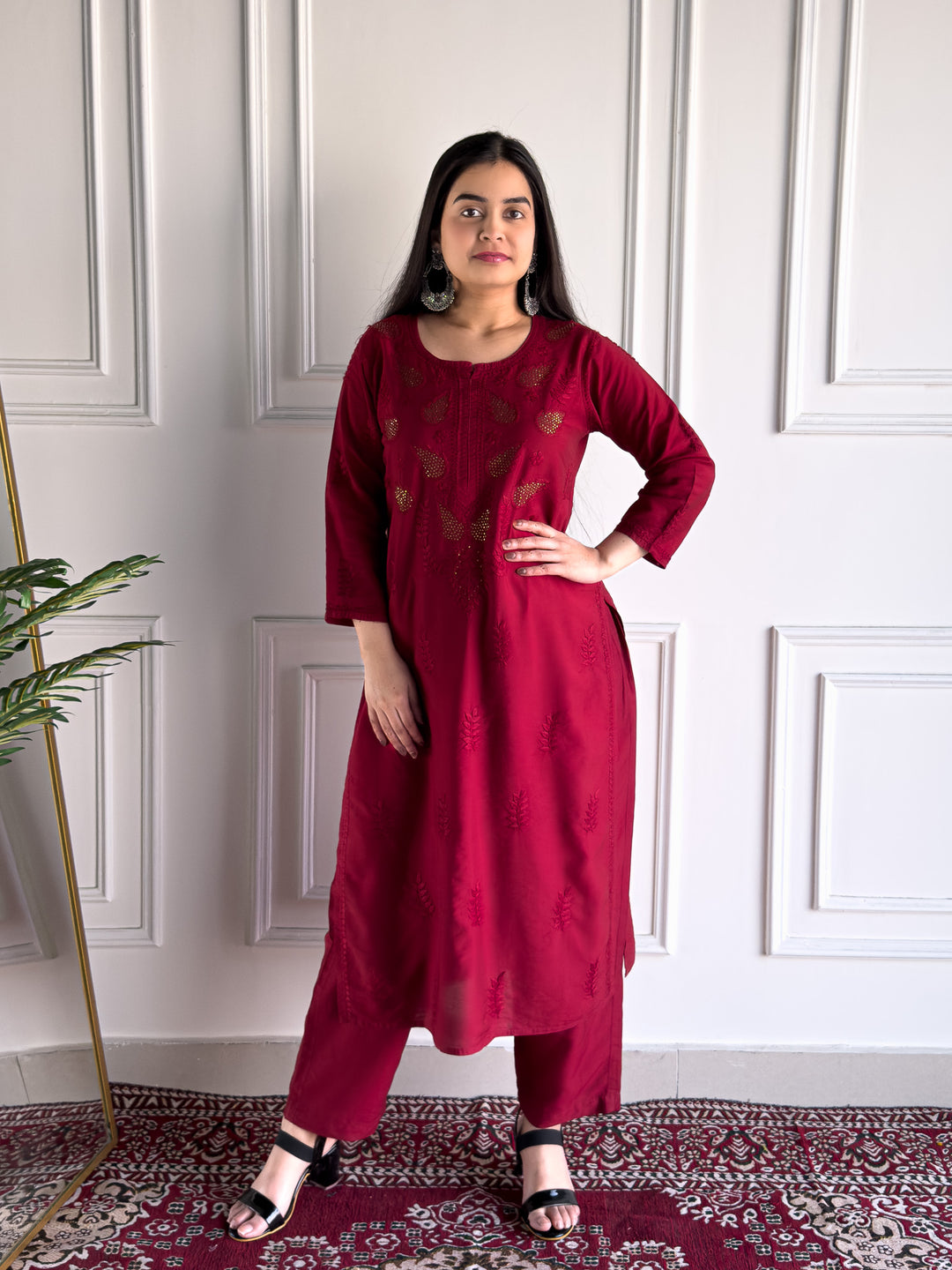 Karisma Chanderi Chikankari Mukaish Co-ord Set