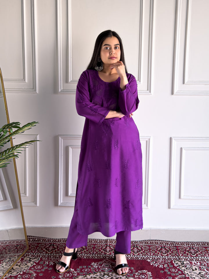 Karisma Chanderi Chikankari Mukaish Co-ord Set