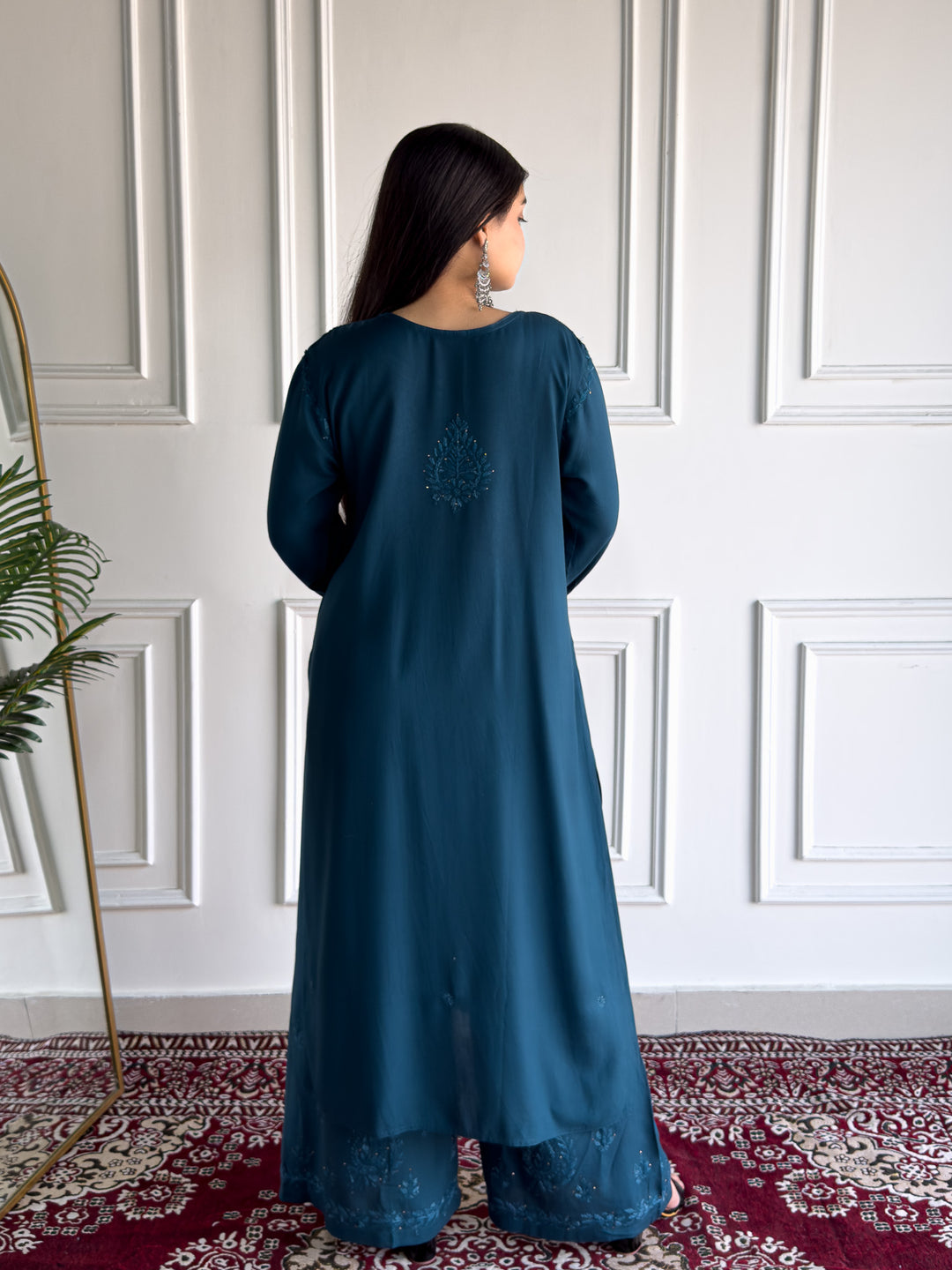 Avika Rayon Chikankari Mukaish Co-ord Set