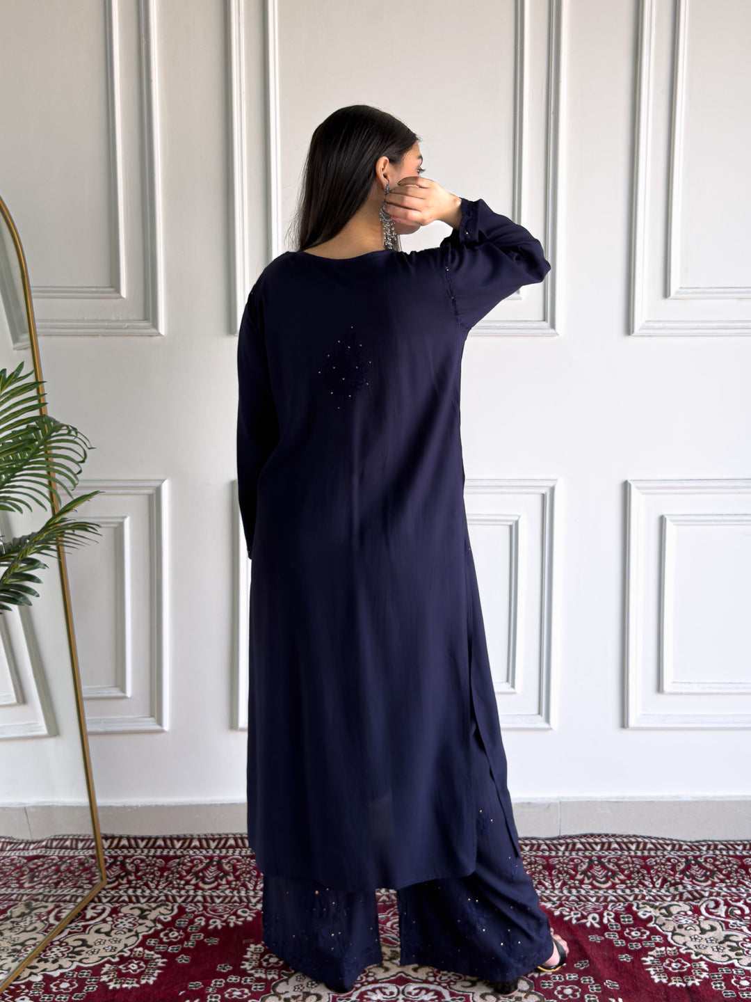 Avika Rayon Chikankari Mukaish Co-ord Set