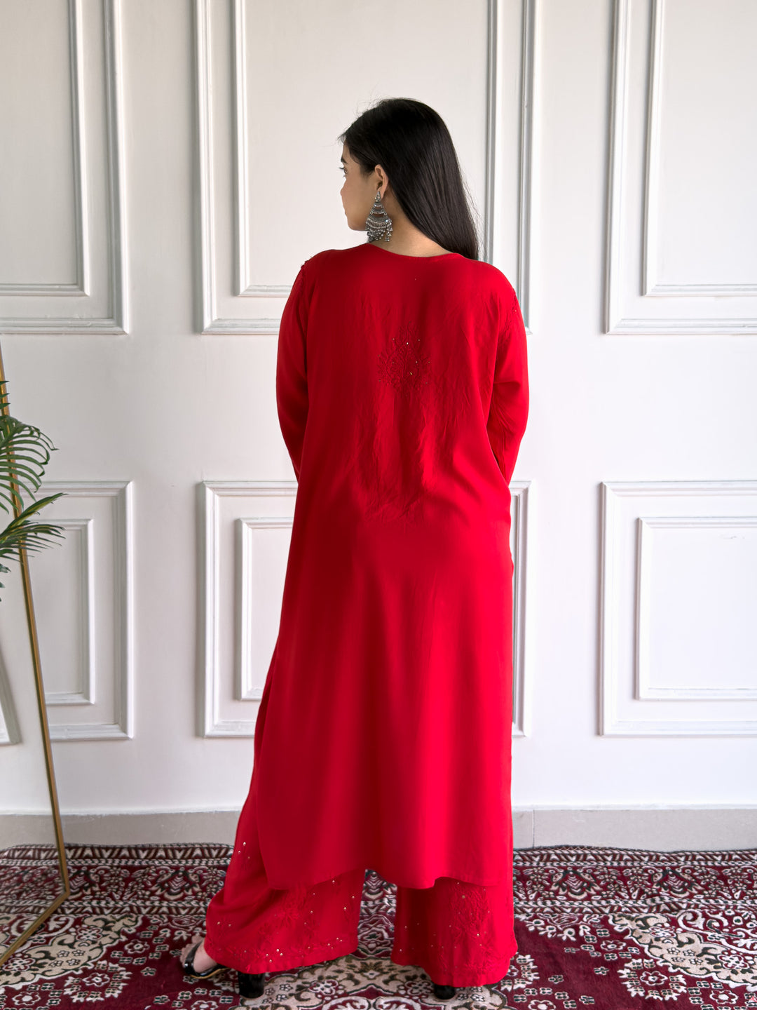 Avika Rayon Chikankari Mukaish Co-ord Set