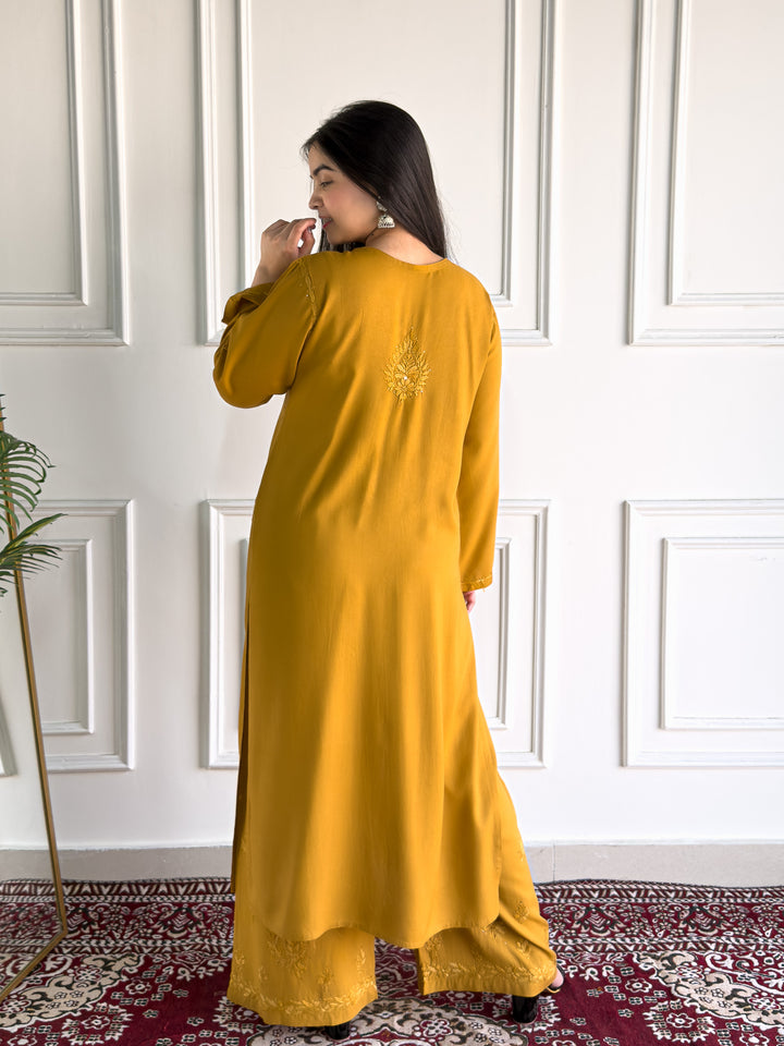 Avika Rayon Chikankari Mukaish Co-ord Set