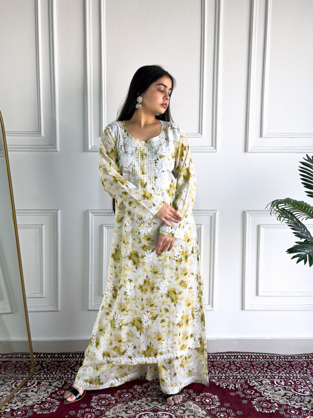 Bela Mulmul Chikankari Printed Co-ord Set