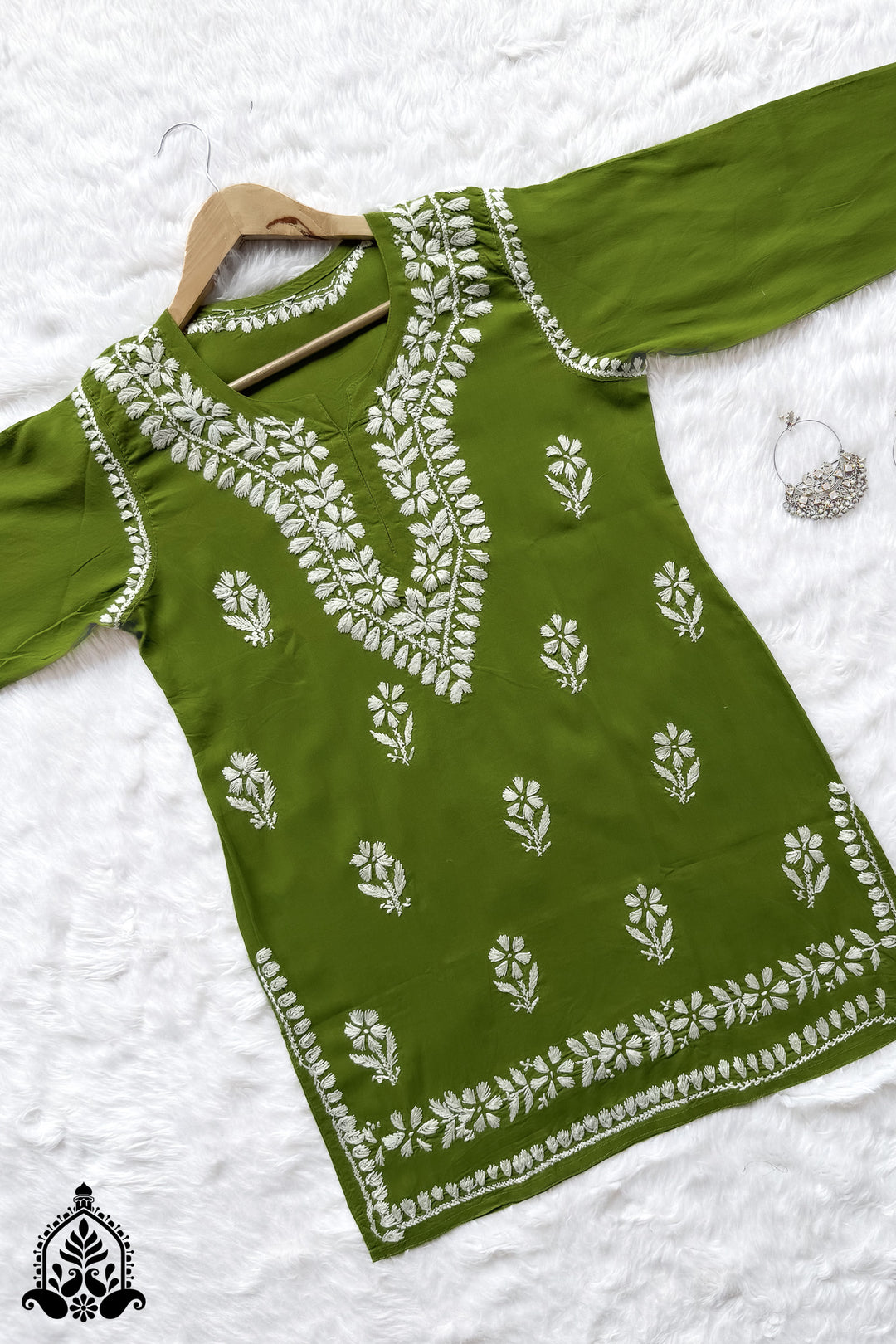 Maahi Chikankari Short Cotton Kurti