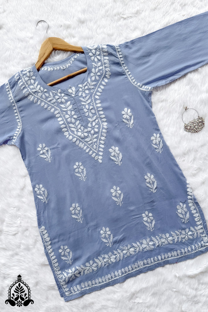 Maahi Chikankari Short Cotton Kurti