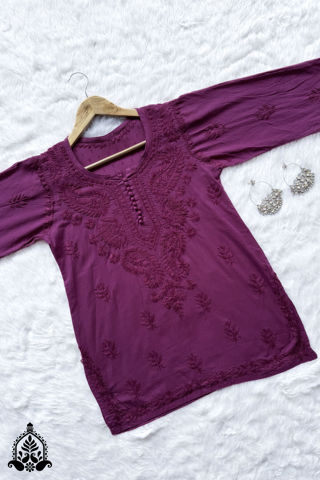 Adya Chikankari Short Dyed Kurti