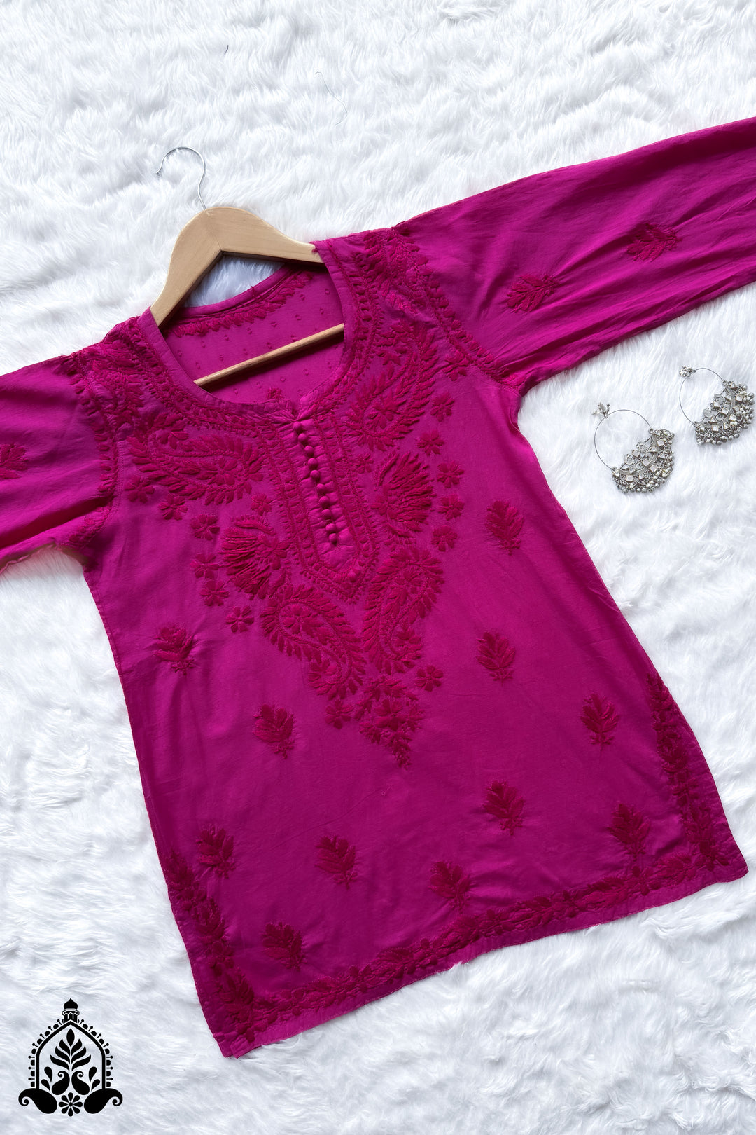 Adya Chikankari Short Dyed Kurti