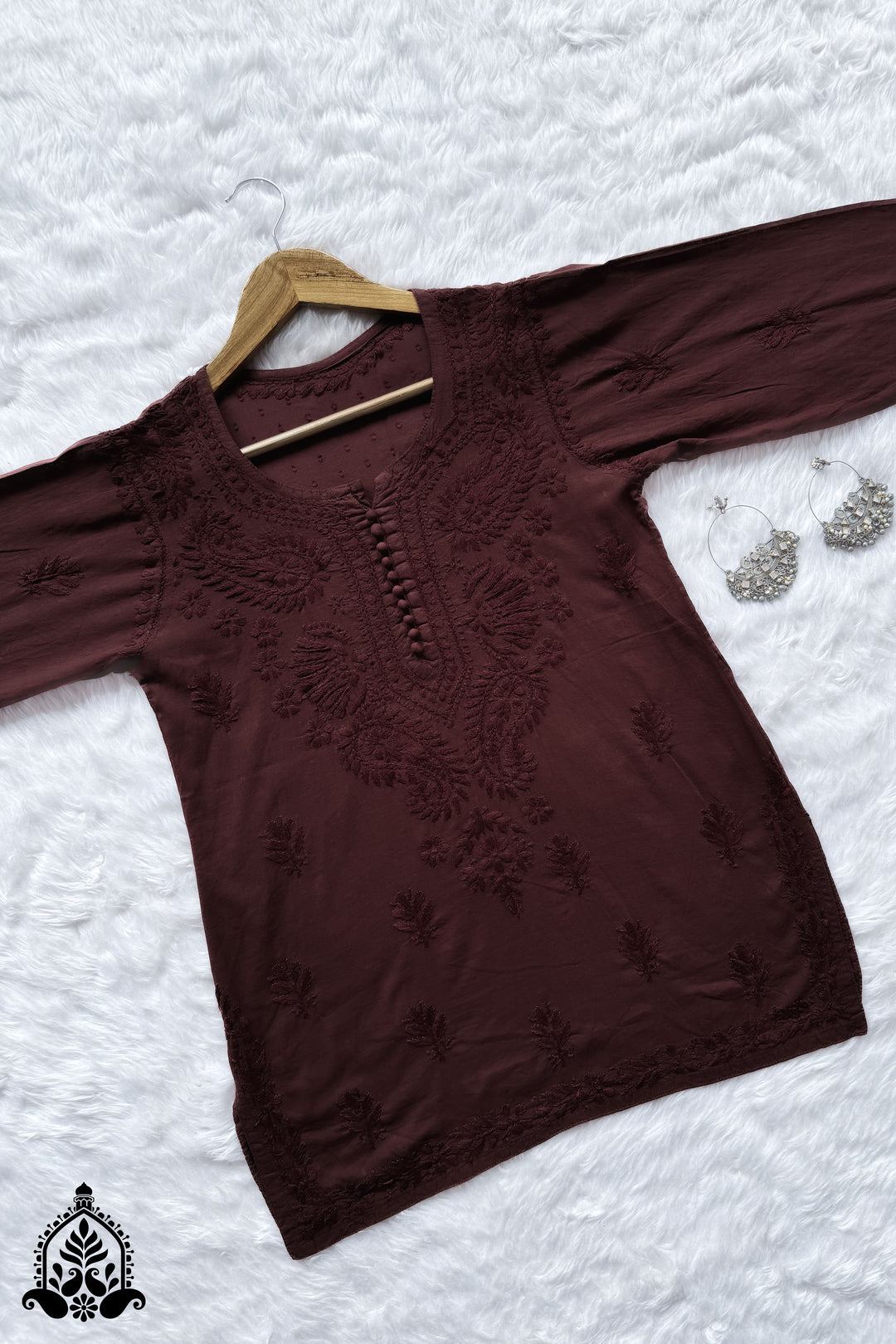 Adya Chikankari Short Dyed Kurti