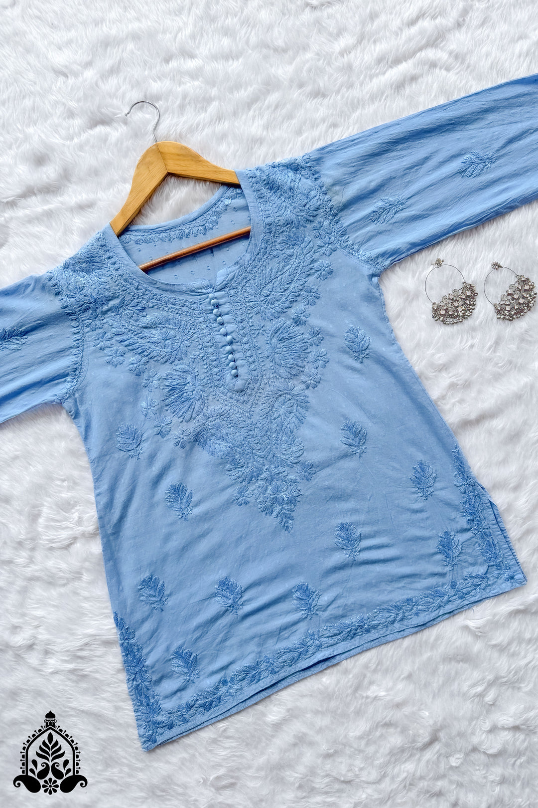 Adya Chikankari Short Dyed Kurti