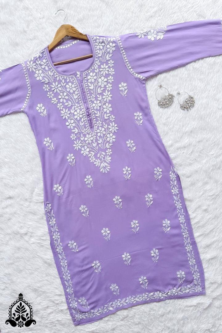 Anam Chikankari Rayon Straight Kurta