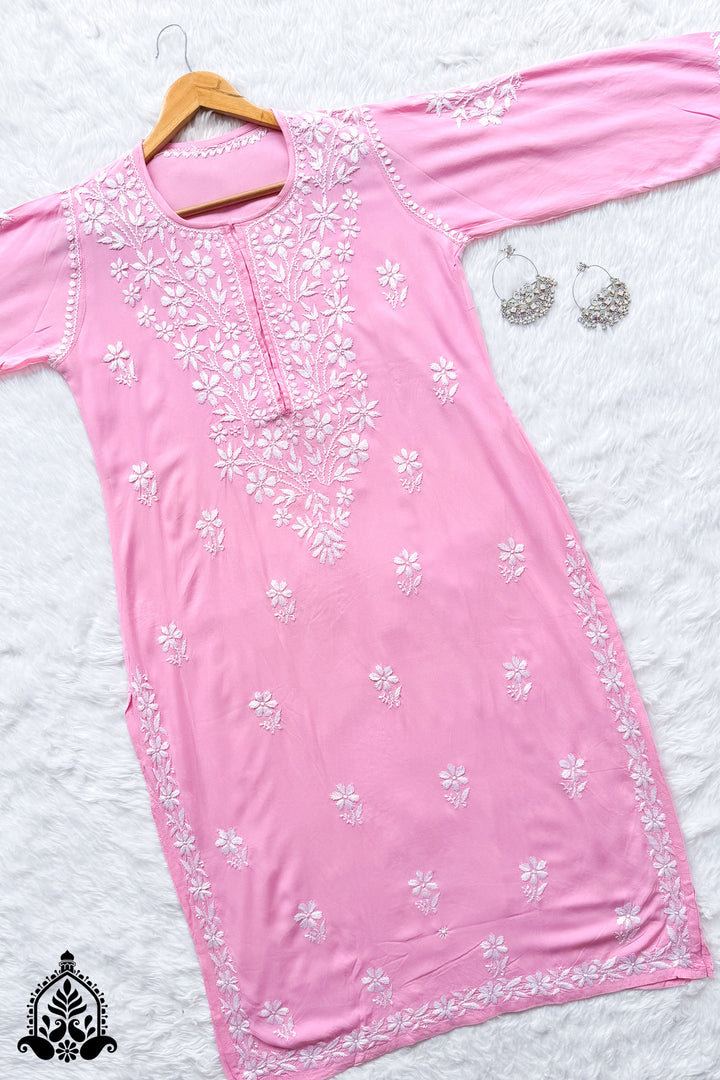 Anam Chikankari Rayon Straight Kurta