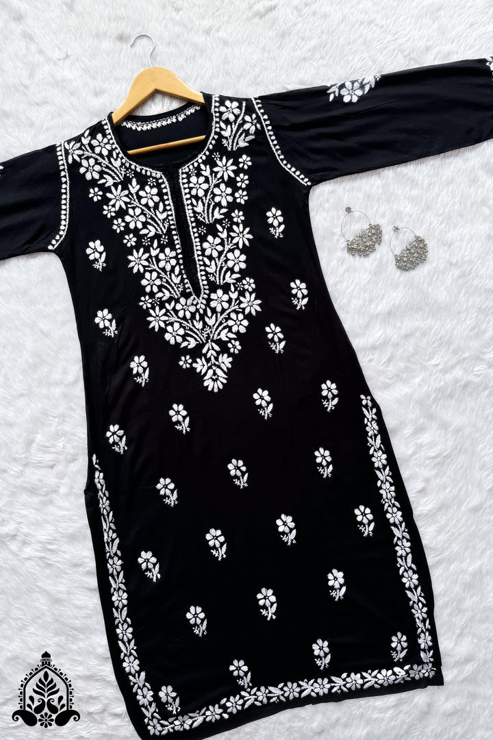 Anam Chikankari Rayon Straight Kurta