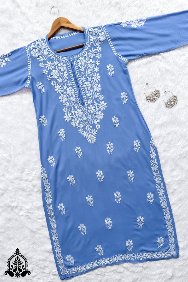 Anam Chikankari Rayon Straight Kurta