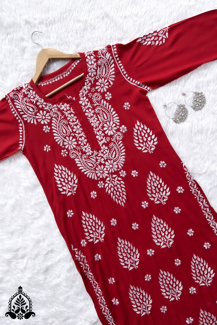 Neha Chikankari Rayon Straight Kurta