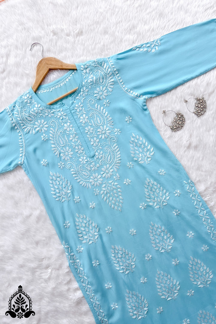 Neha Chikankari Rayon Straight Kurta