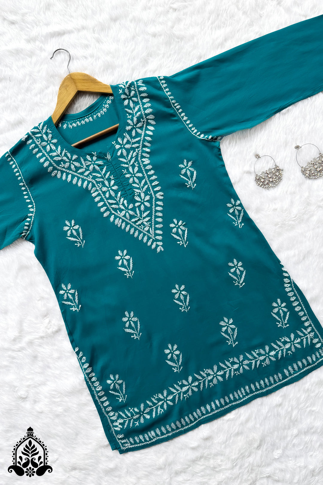 Maahi Chikankari Short Cotton Kurti