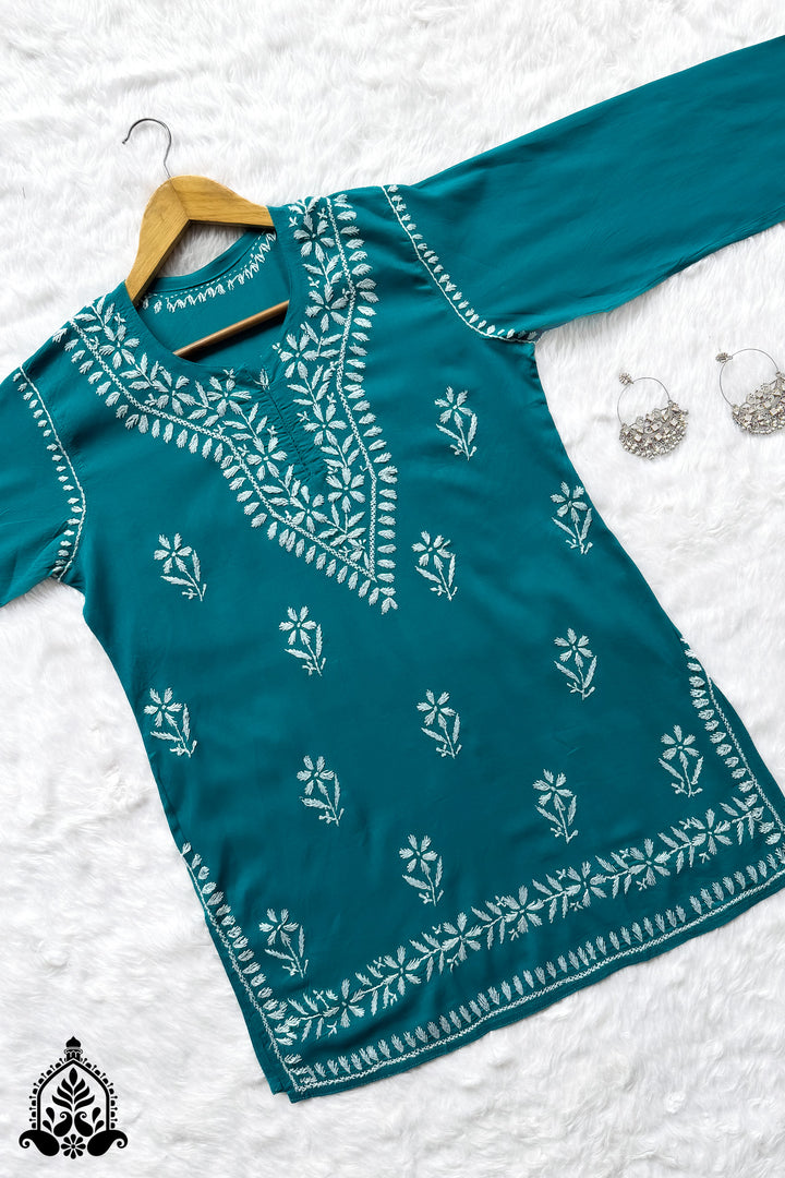 Maahi Chikankari Short Cotton Kurti