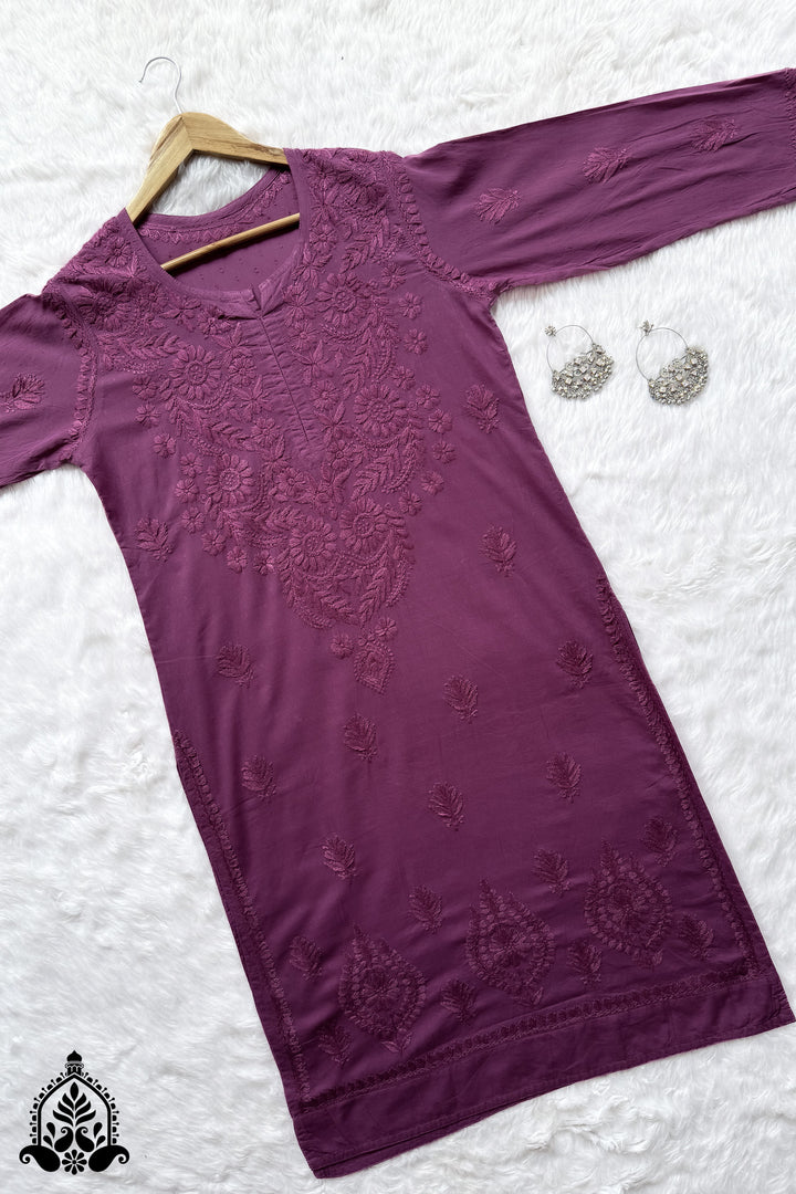 Siya Chikankari Cotton Straight Kurta