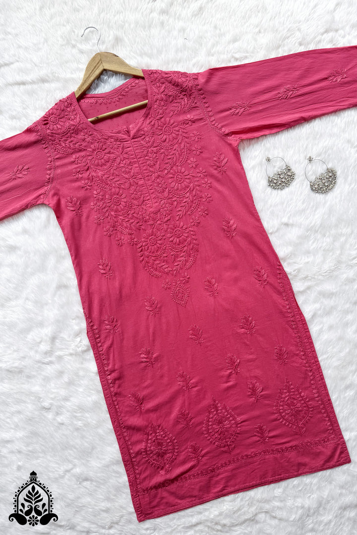 Siya Chikankari Cotton Straight Kurta