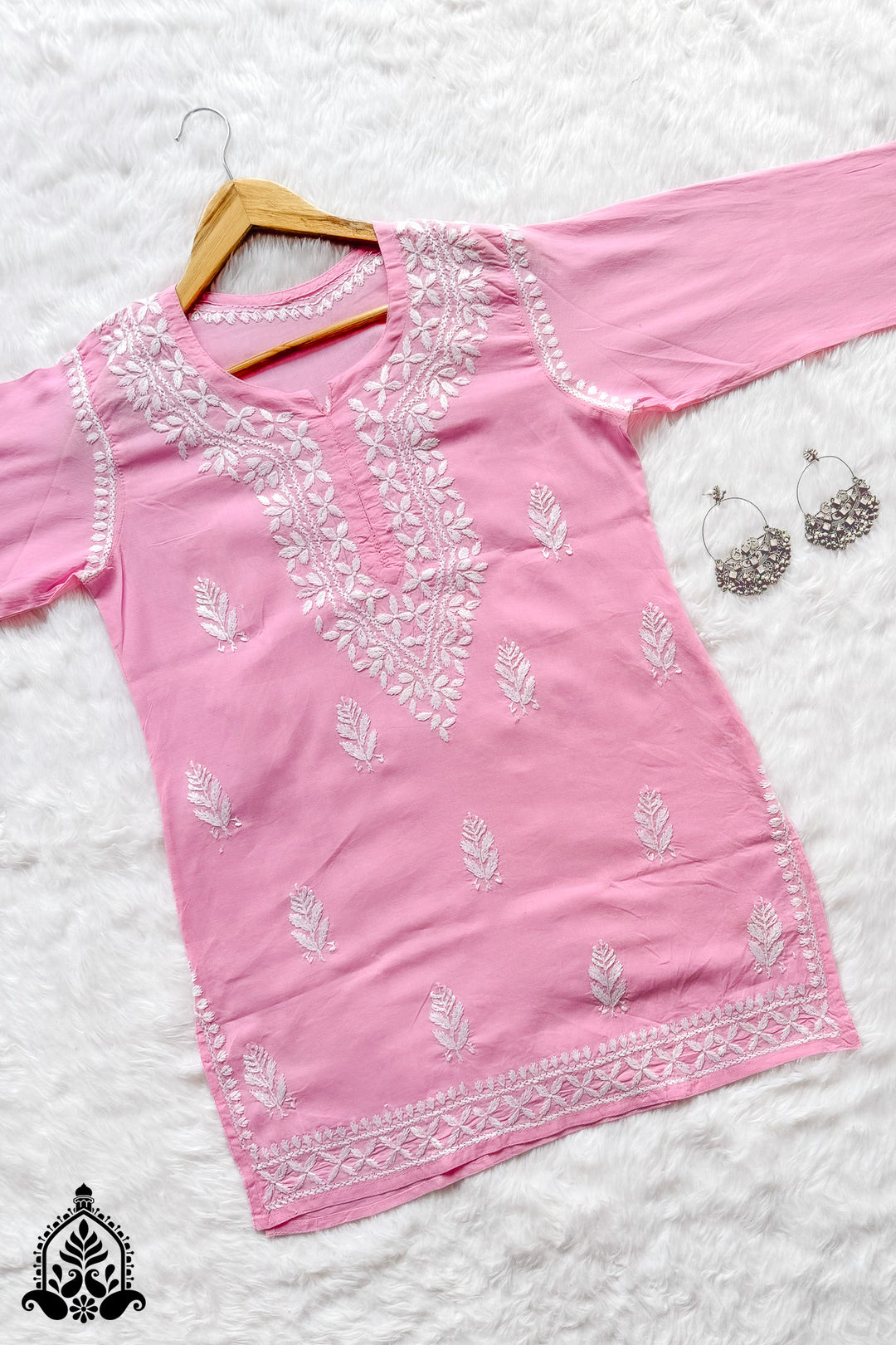 Maahi Chikankari Short Cotton Kurti