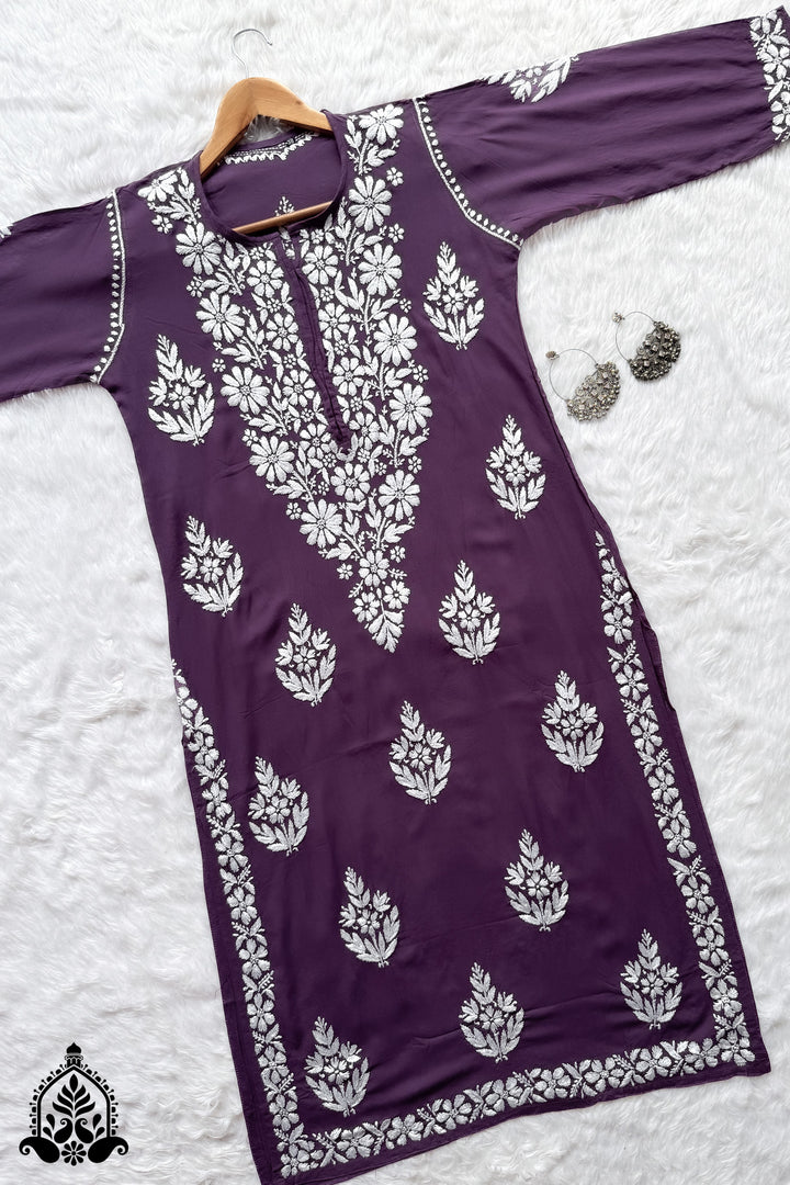 Jahnvi Chikankari Rayon Straight Kurta