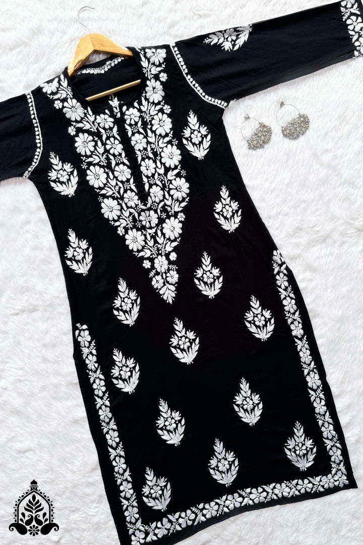 Jahnvi Chikankari Rayon Straight Kurta