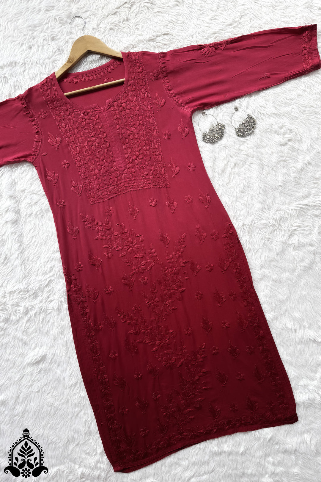 Urvi Chikankari Ombre Modal Straight Kurta