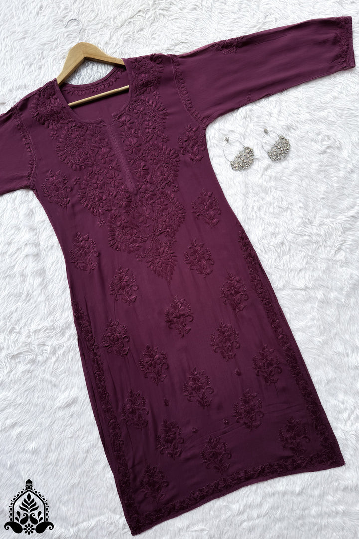 Heer Chikankari Modal Straight Kurta