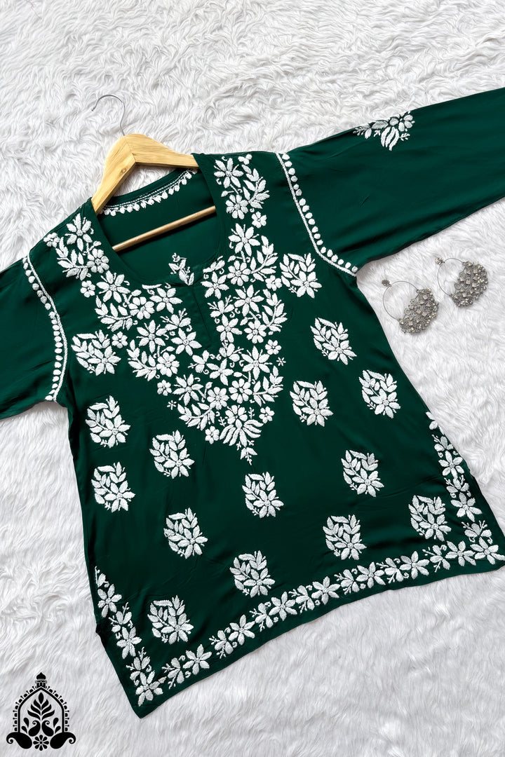 Tina Chikankari Premium Modal Short Kurti