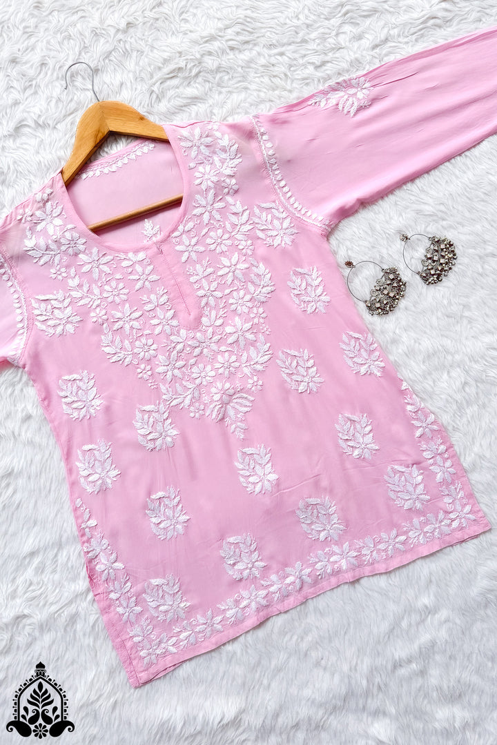 Tina Chikankari Premium Modal Short Kurti