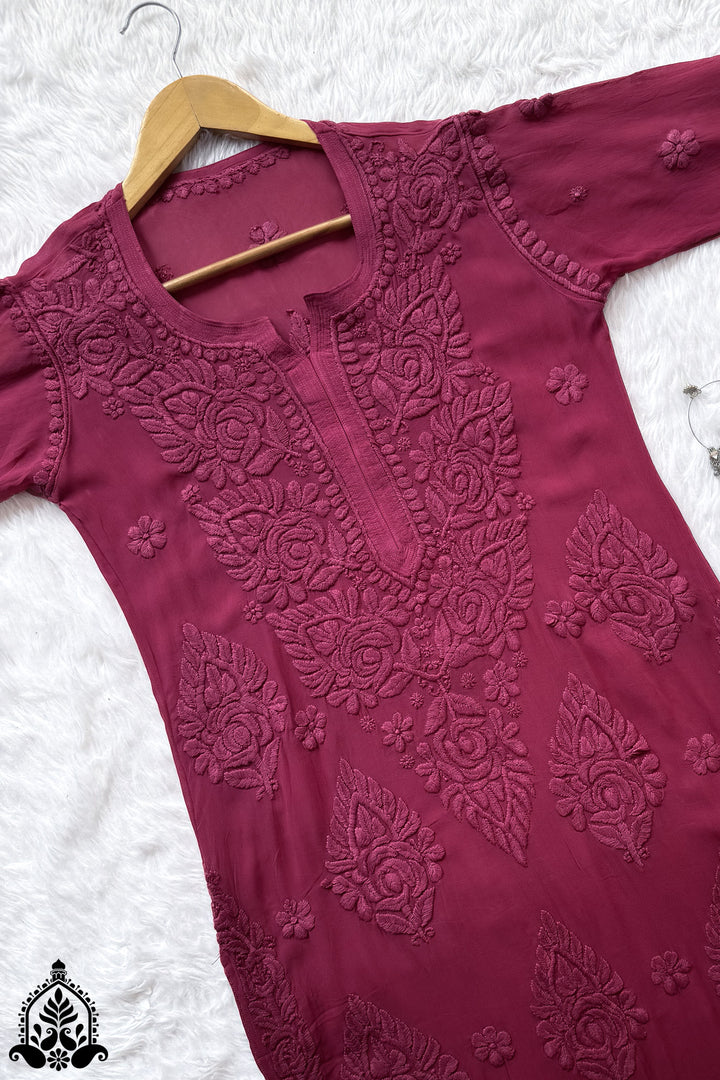 Khwab Premium Viscose Chikankari Straight Kurta