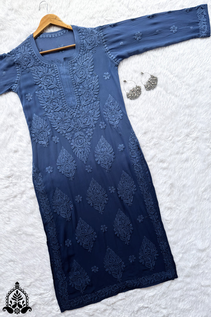 Khwab Premium Viscose Chikankari Straight Kurta