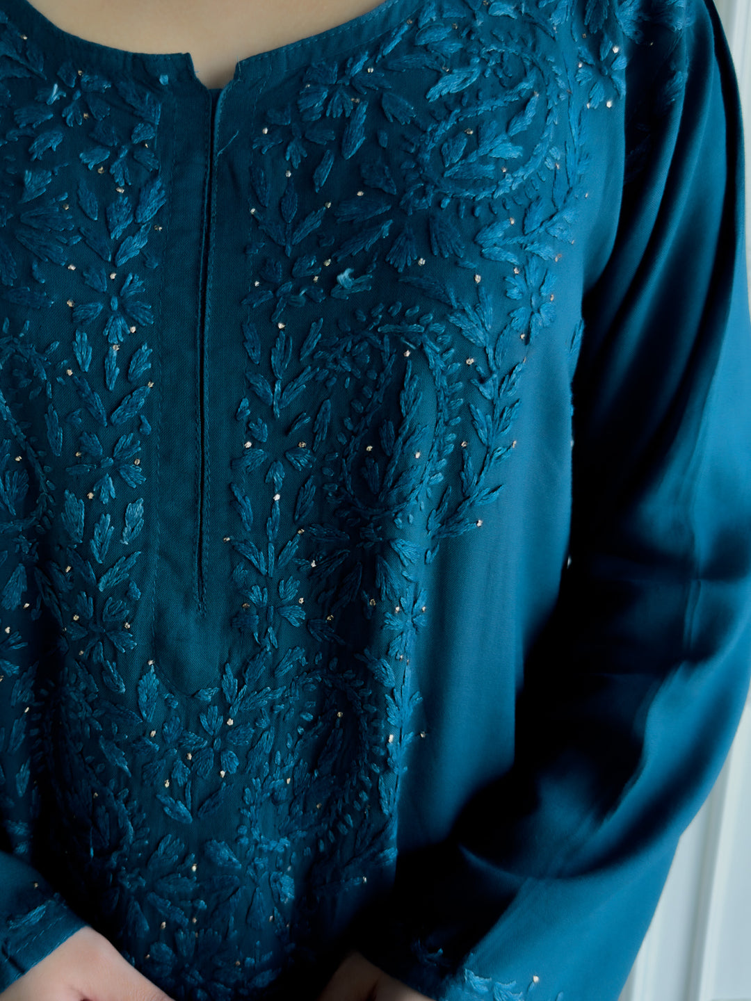 Avika Rayon Chikankari Mukaish Co-ord Set