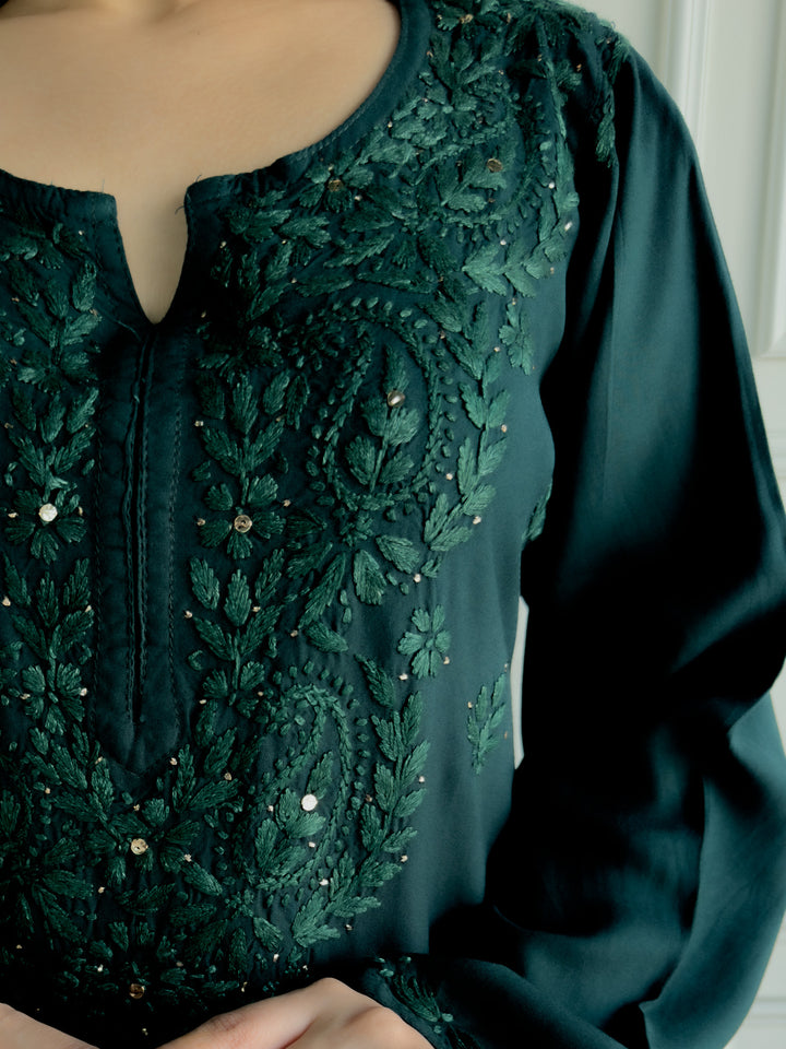 Avika Rayon Chikankari Mukaish Co-ord Set