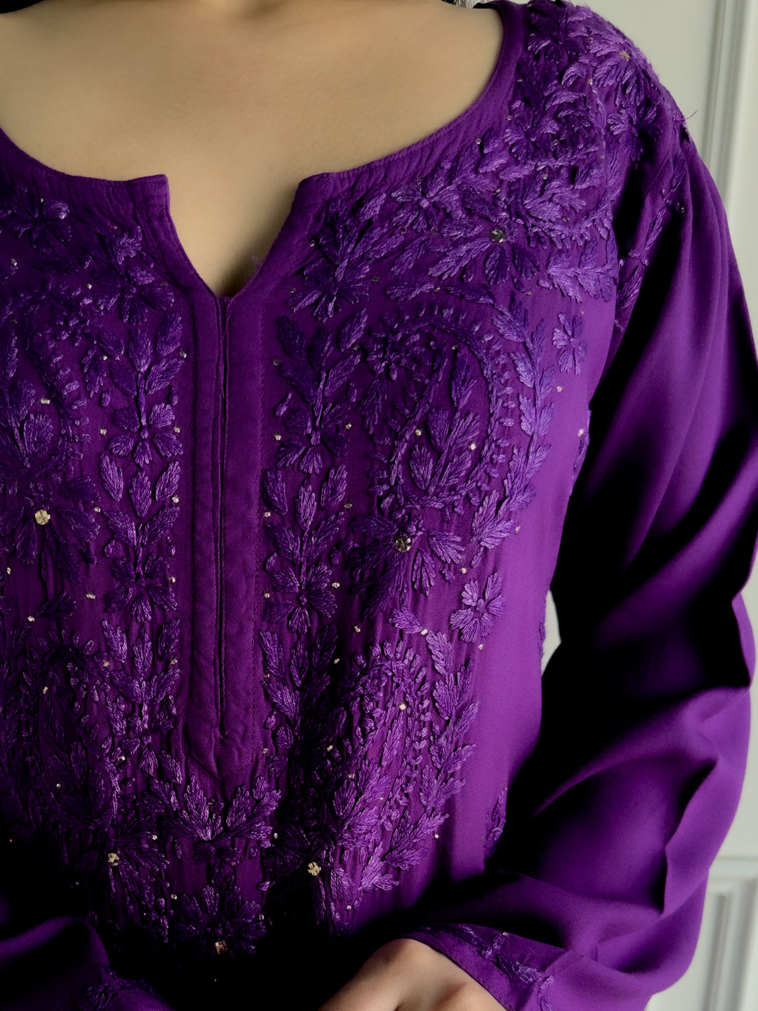 Avika Rayon Chikankari Mukaish Co-ord Set