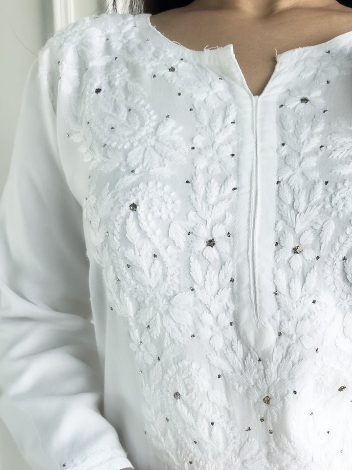 Avika Rayon Chikankari Mukaish Co-ord Set