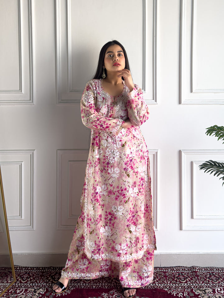 Manvi Mulmul Chikankari Printed Co-ord Set