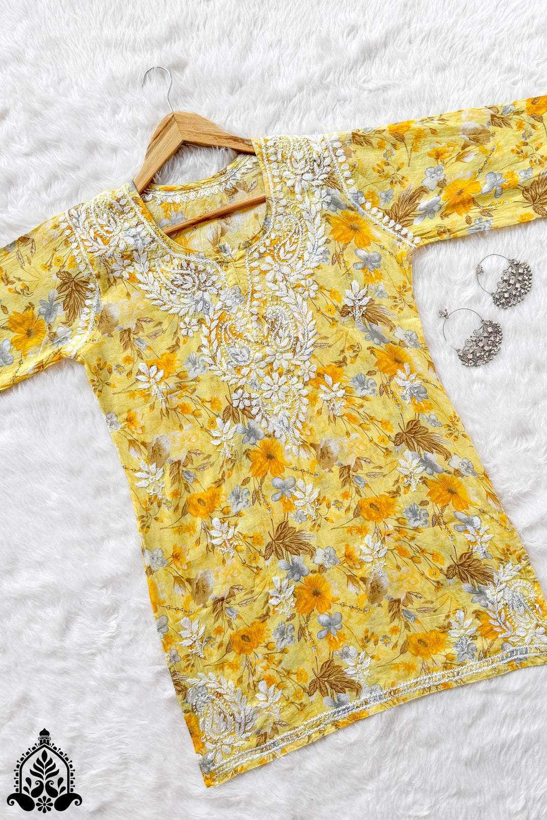 Pihu Chikankari Mulmul Short Kurti