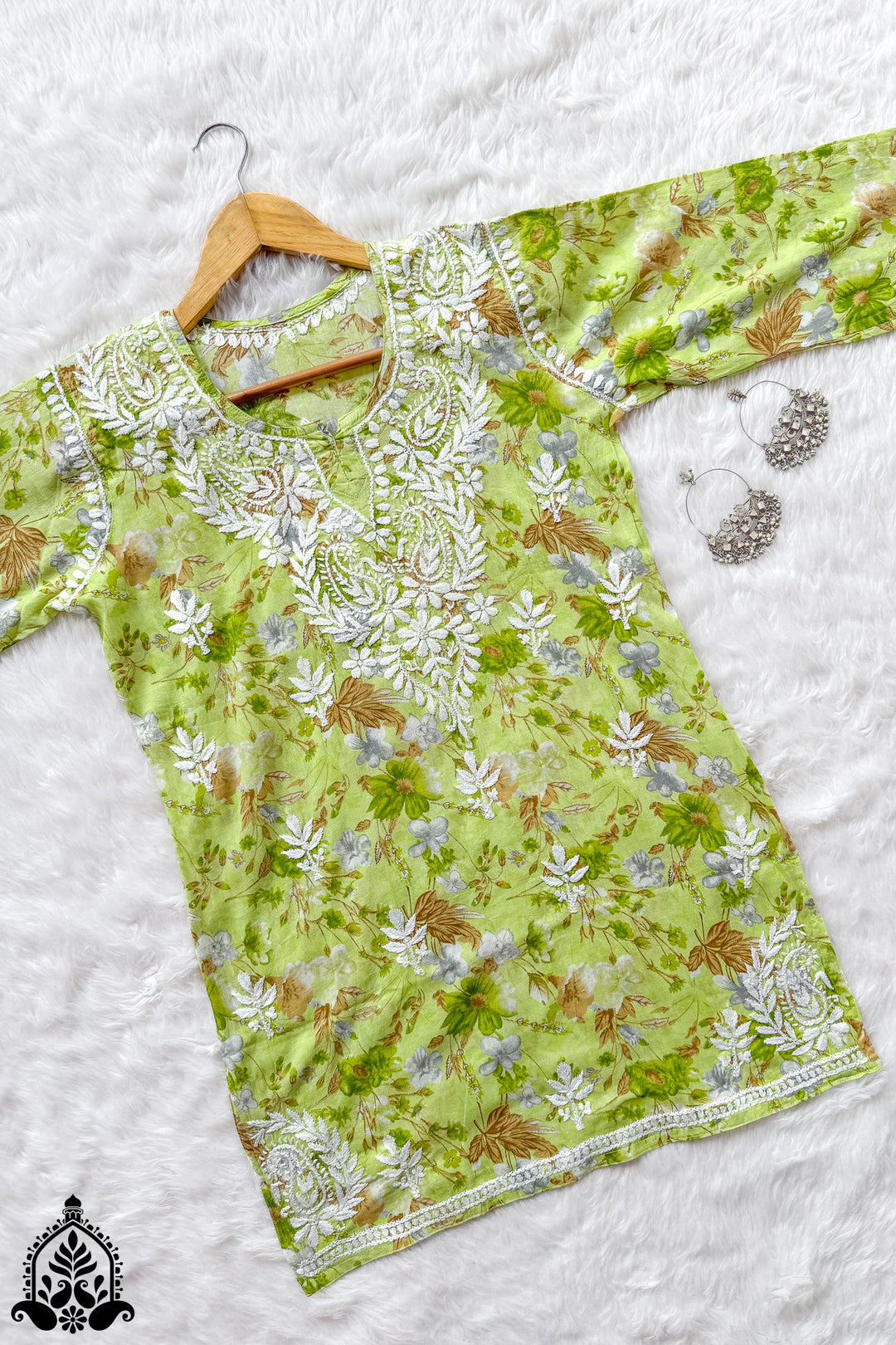 Pihu Chikankari Mulmul Short Kurti