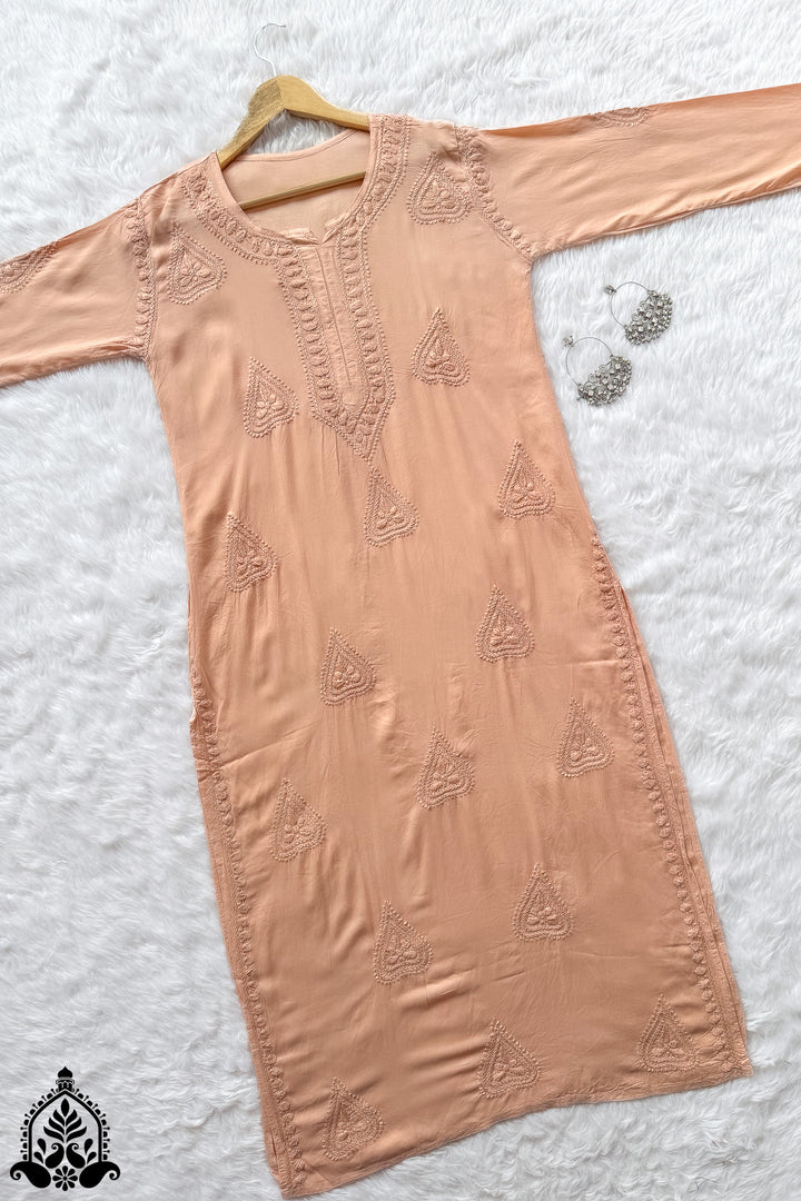 Sidra Chikankari Modal Straight Kurta