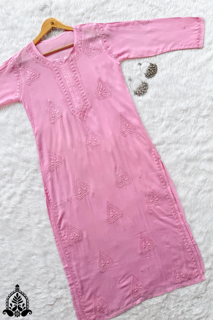 Sidra Chikankari Modal Straight Kurta